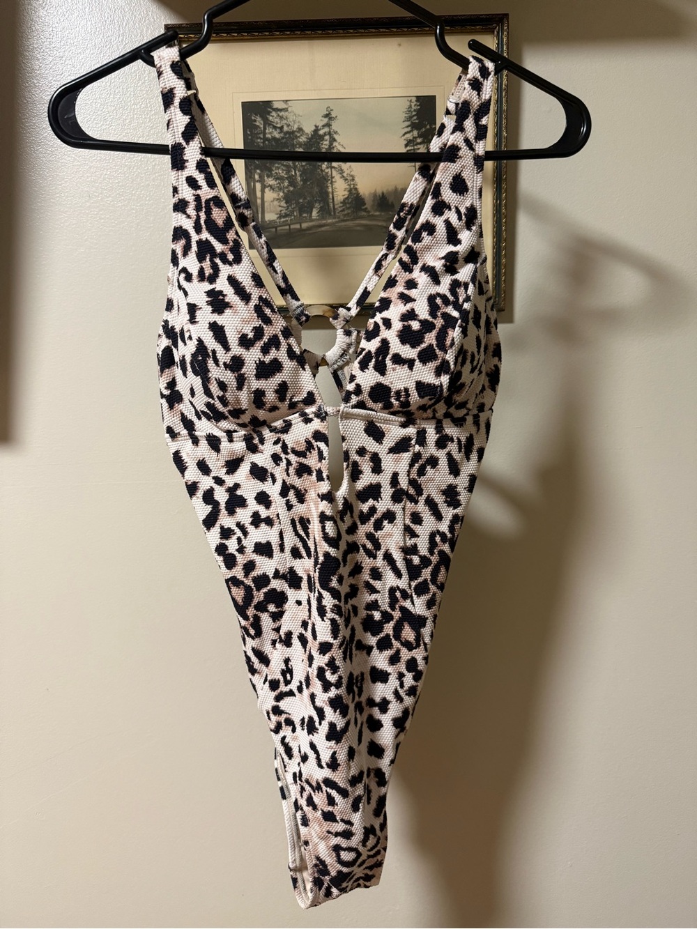 Cupshe Black and White Leopard-Print One-Piece Swimsuit - Picture 5 of 5